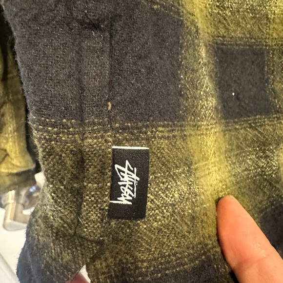 STUSSY SOLD OUT Black and Olive Green Plaid Shirt Jacket | Size S | Cotton | - Picture 11 of 17